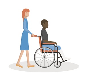 patient in wheelchair