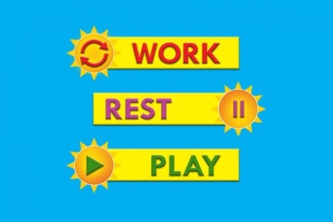 work rest play written on 3 cogs